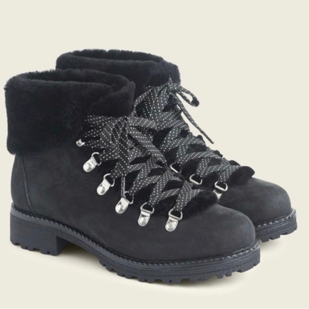 J.crew faux shearling lined hiker/winter boot
